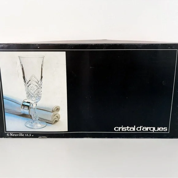 BNIB Vintage Cristal D'arques Neuville Champagne Glasses 5 oz- Set of - Picture 9 of 11
